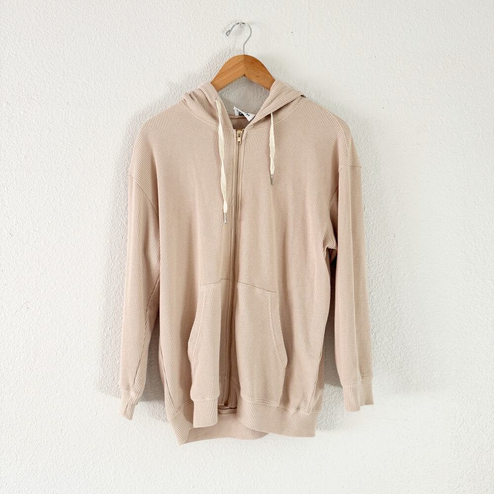 Princess Polly Waffle Knit Jacket womens 2 oversized hoodie zip up